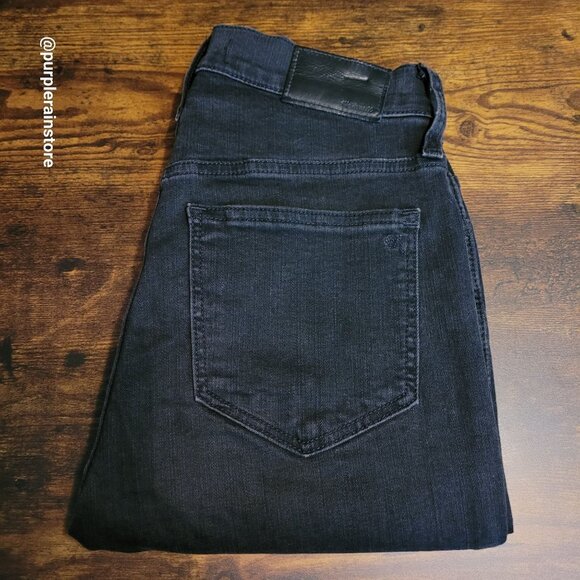 Madewell Jeans 26 Button Fly 10" Hi Rise Skinny Tummy Control Black Wash Denim - Picture 3 of 11